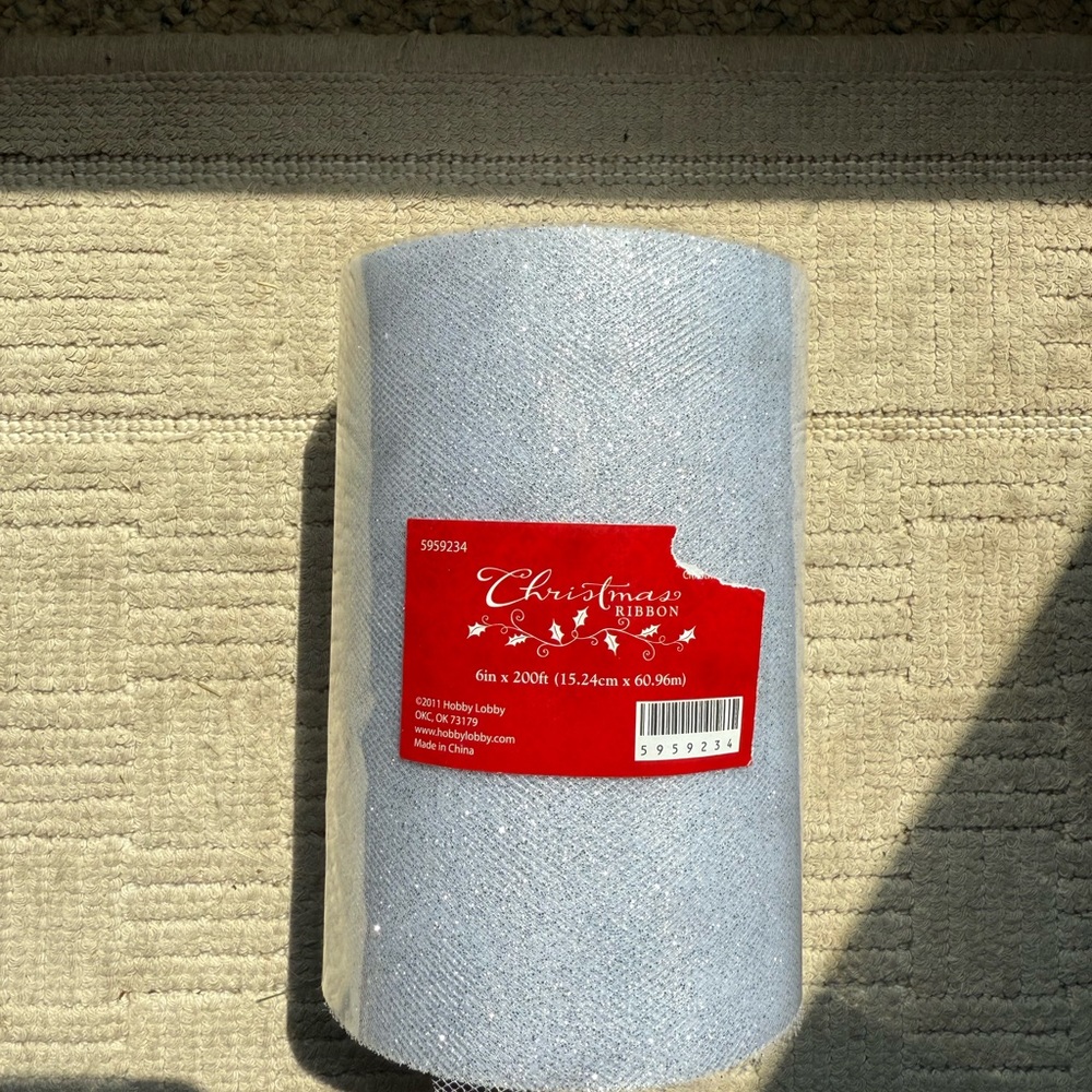 Hobby Lobby Silver Christmas Ribbon silver glitter tulle